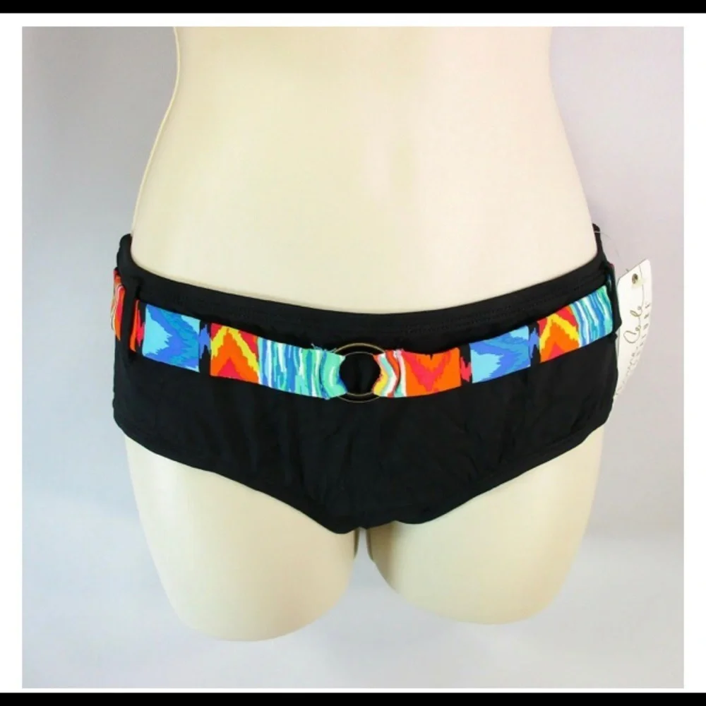 🌴Anne Cole Signature swim bottoms w/colorful belt